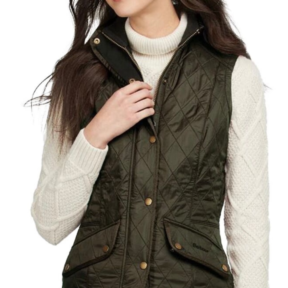 Women's Quilted Vest - Olive Green